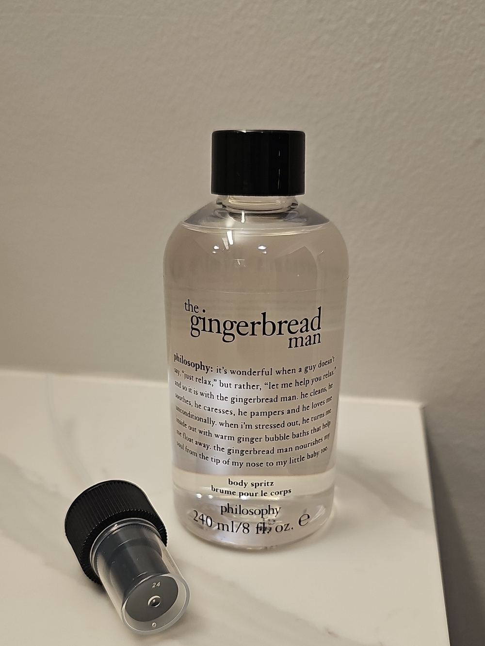 Philosophy The Gingerbread Man Body Spritz. New & Sealed. Spritzer Pump Included